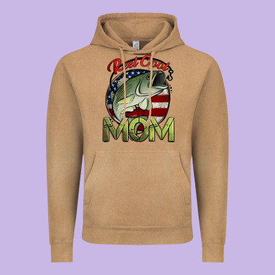 Reel Cool Mom Fishing Vintage Hoodie Designed By Jasminsmagicworld