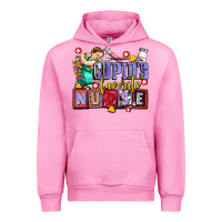 Fuchsia Pink cupids favorite nurse olivia Urban Hoodie - OliviaCreatesArt