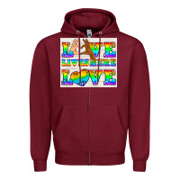 Burgundy Western LGBTQ+ Love Lives Here Tumbler Zipper Hoodie - BundleAndBundleShop