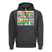 Charcoal Heather Western LGBTQ+ Love Lives Here Tumbler Zipper Hoodie - BundleAndBundleShop