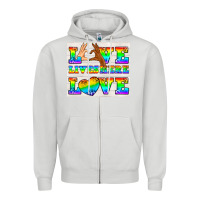Dove Grey Western LGBTQ+ Love Lives Here Tumbler Zipper Hoodie - BundleAndBundleShop