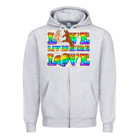 Heather Grey Western LGBTQ+ Love Lives Here Tumbler Zipper Hoodie - BundleAndBundleShop