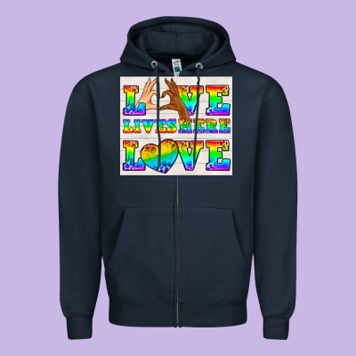 Western Lgbtq+ Love Lives Here Tumbler Zipper Hoodie Designed By Bundleandbundleshop