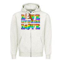 Oatmeal Heather Western LGBTQ+ Love Lives Here Tumbler Zipper Hoodie - BundleAndBundleShop