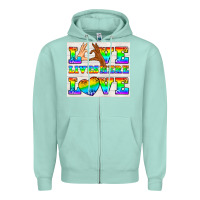 Seafoam Western LGBTQ+ Love Lives Here Tumbler Zipper Hoodie - BundleAndBundleShop