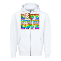 White Western LGBTQ+ Love Lives Here Tumbler Zipper Hoodie - BundleAndBundleShop