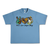 Pebble Blue Peace Love Dorper Sheep Urban Heavy Tee - LillyAllenDesigns