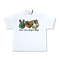 White Peace Love Dorper Sheep Urban Heavy Tee - LillyAllenDesigns