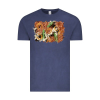 Vintage Denim horseshoe cowhide cactus background Vintage Tee - AdoDesignShop