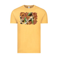 Vintage Mustard horseshoe cowhide cactus background Vintage Tee - AdoDesignShop