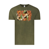 Vintage Olive horseshoe cowhide cactus background Vintage Tee - AdoDesignShop
