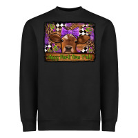 Black happy mardi gras y'all cow Heavyweight Sweatshirt - Jasminsmagicworld