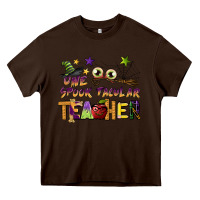 Chocolate Brown one spook tacular teacher Heavy Core Tee - BarkalooDesign