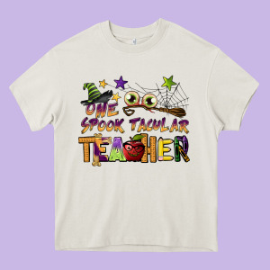 One Spook Tacular Teacher Heavy Core Tee Designed By Barkaloodesign