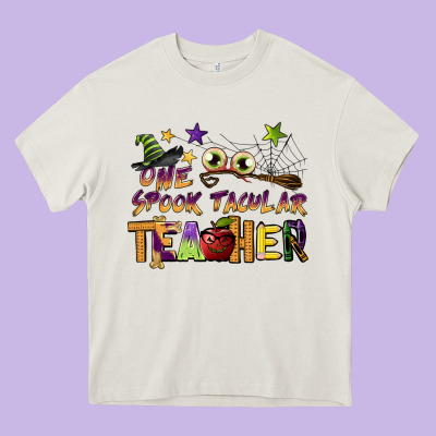 One Spook Tacular Teacher Heavy Core Tee Designed By Barkaloodesign