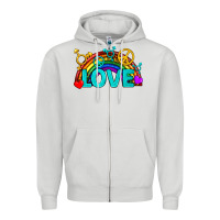 Dove Grey Western LGBTQ+ Love Rainbow Zipper Hoodie - BundleAndBundleShop