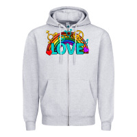 Heather Grey Western LGBTQ+ Love Rainbow Zipper Hoodie - BundleAndBundleShop