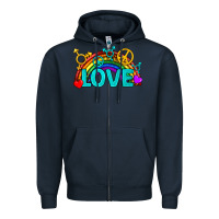 Navy Western LGBTQ+ Love Rainbow Zipper Hoodie - BundleAndBundleShop