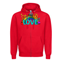 Red Western LGBTQ+ Love Rainbow Zipper Hoodie - BundleAndBundleShop