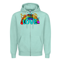 Seafoam Western LGBTQ+ Love Rainbow Zipper Hoodie - BundleAndBundleShop