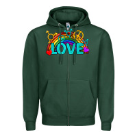 Sports Green Western LGBTQ+ Love Rainbow Zipper Hoodie - BundleAndBundleShop