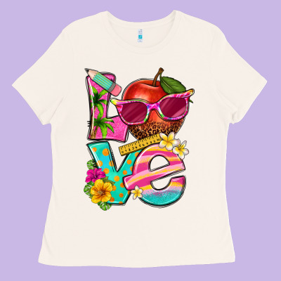 Love Summer Teacher Ladies Tee Designed By Texasbilliewilder