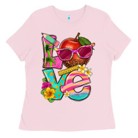 Bubblegum Pink love summer teacher Ladies Tee - texasbilliewilder