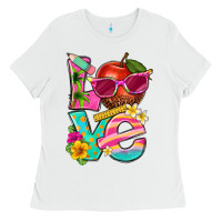 White love summer teacher Ladies Tee - texasbilliewilder