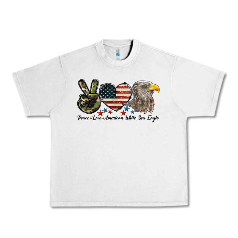 Peace Love American White Sea Eagle Urban Heavy Tee by LillyAllenDesigns | Teevron