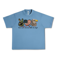 Pebble Blue Peace Love American White Sea Eagle Urban Heavy Tee - LillyAllenDesigns