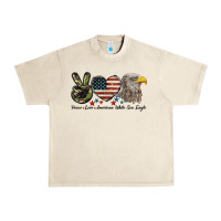 Sandshell Peace Love American White Sea Eagle Urban Heavy Tee - LillyAllenDesigns