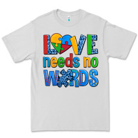 Dove Grey love needs no words autism Premium Tee - AdoDesignShop