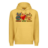 Antique Gold Peace love tacos Premium Hoodie - NancyCooperArtShop