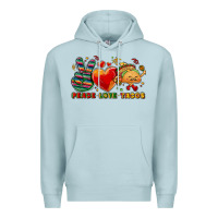 Blue Mist Peace love tacos Premium Hoodie - NancyCooperArtShop