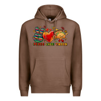 Chestnut Peace love tacos Premium Hoodie - NancyCooperArtShop
