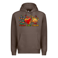 Coffee Peace love tacos Premium Hoodie - NancyCooperArtShop