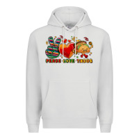Dove Grey Peace love tacos Premium Hoodie - NancyCooperArtShop