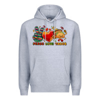 Heather Grey Peace love tacos Premium Hoodie - NancyCooperArtShop