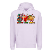 Lilac Peace love tacos Premium Hoodie - NancyCooperArtShop