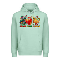 Seafoam Peace love tacos Premium Hoodie - NancyCooperArtShop