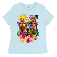 Baby Blue mama bear summer Ladies Tee - texasbilliewilder