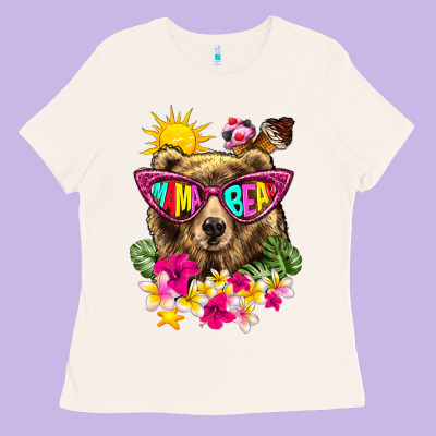 Mama Bear Summer Ladies Tee Designed By Texasbilliewilder