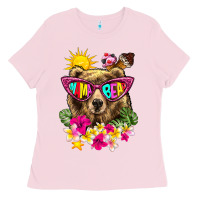 Bubblegum Pink mama bear summer Ladies Tee - texasbilliewilder