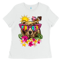 White mama bear summer Ladies Tee - texasbilliewilder