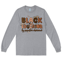 Heather Grey black educator by popular demand Long Sleeve Tee - MaliasSmallBusiness