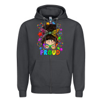 Smoke LGBTQ+ Messy Bun With Colorful Stars Zipper Hoodie - BundleAndBundleShop