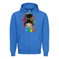 True Royal LGBTQ+ Messy Bun With Colorful Stars Zipper Hoodie - BundleAndBundleShop
