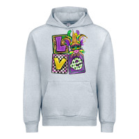 Heather Grey love mardi gras Urban Hoodie - OliviaCreatesArt
