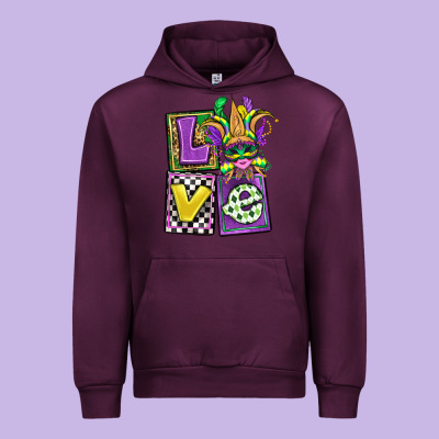 Love Mardi Gras Urban Hoodie Designed By Oliviacreatesart