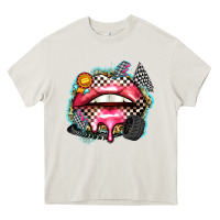 Cream race lips Heavy Core Tee - Zillion Design Studio